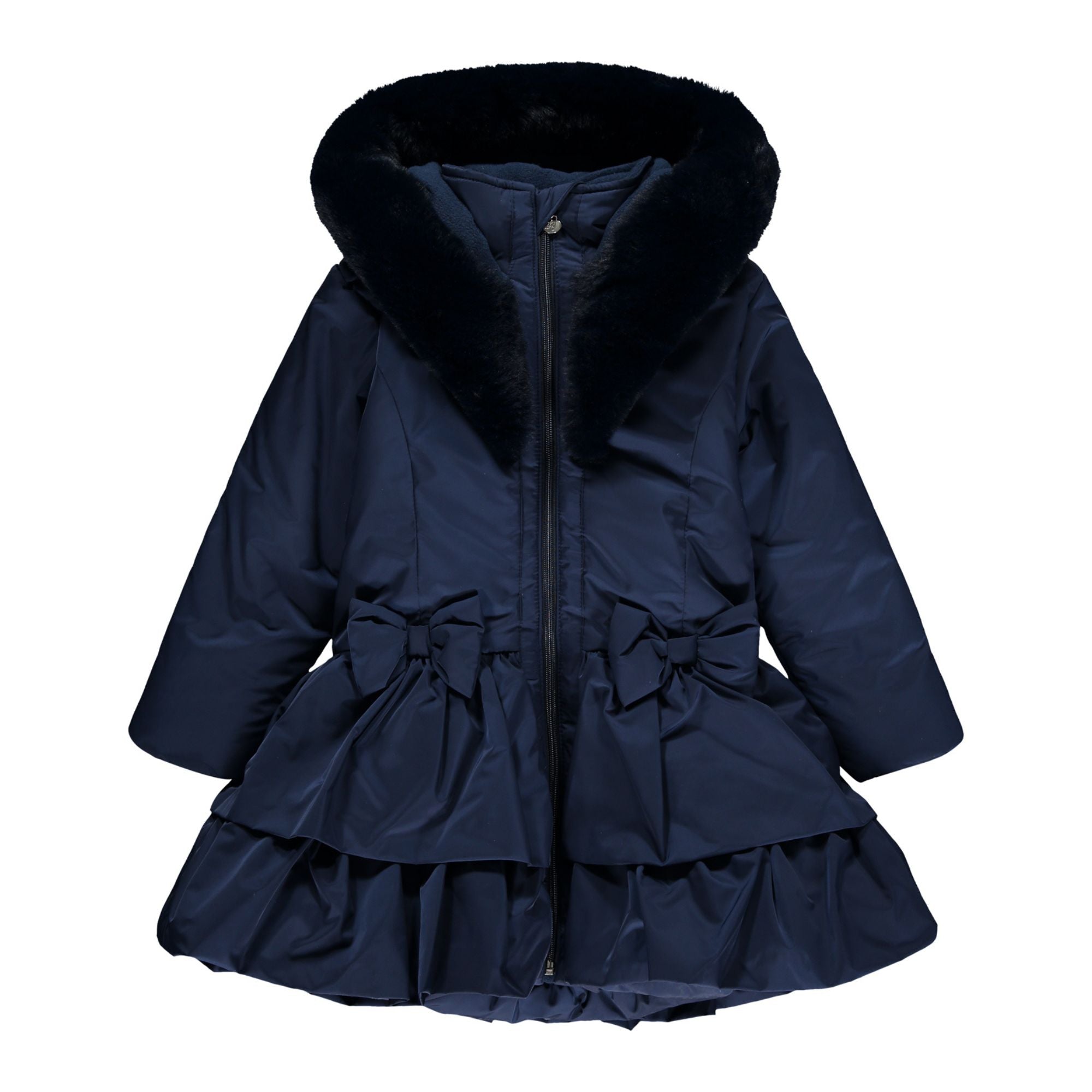 A Dee Serena Navy Girls Hooded Dressy Coat