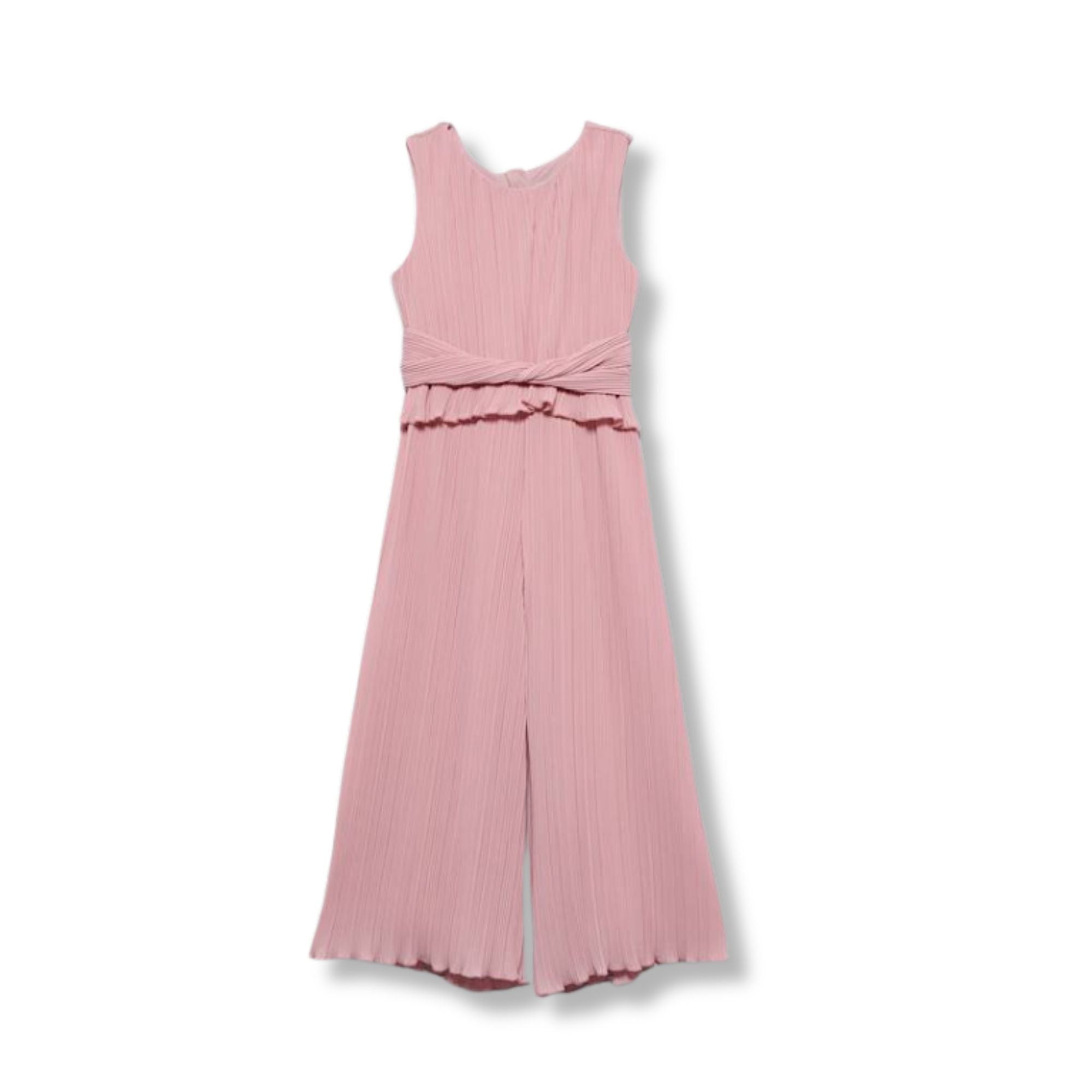 Abel & Lula Pale Pink Pleated Chiffon Confirmation Jumpsuit For Girls
