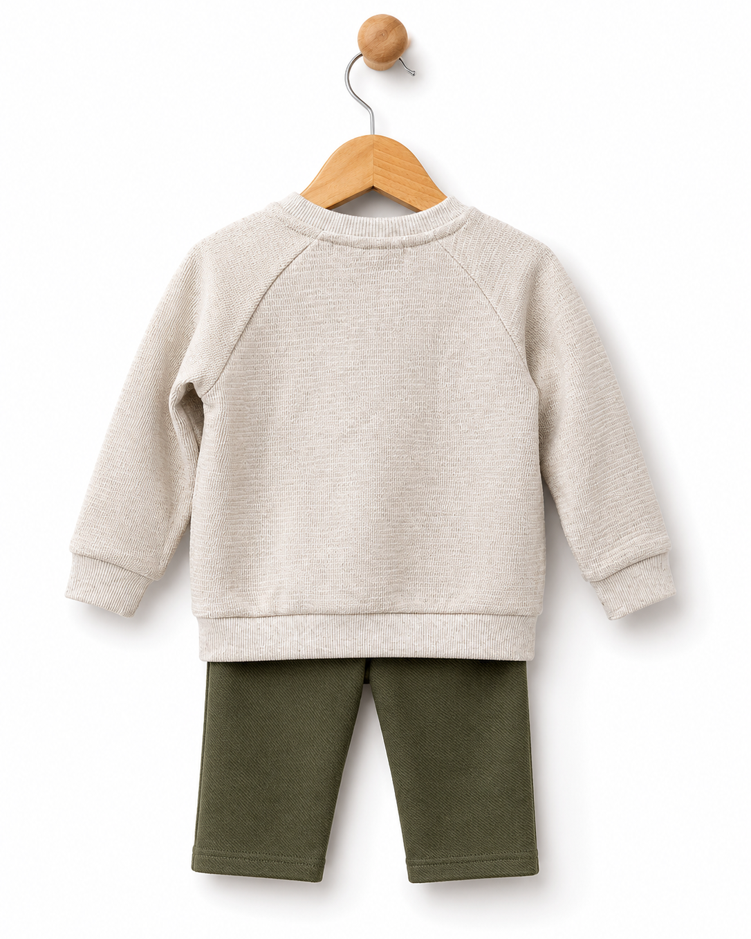 Babybol boys khaki trousers and sweatshirt set
