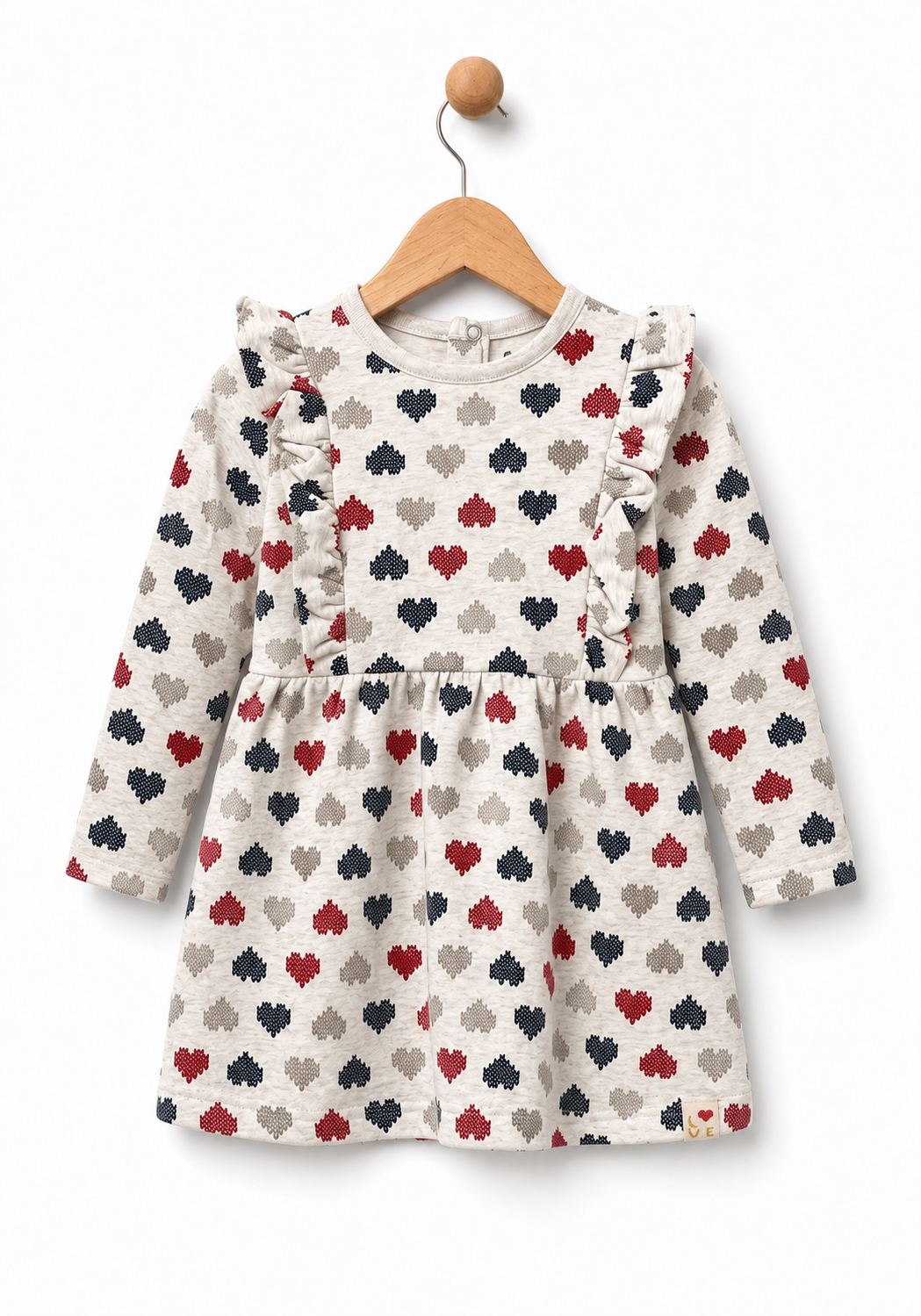 Babybol baby girls heart print frill party dress