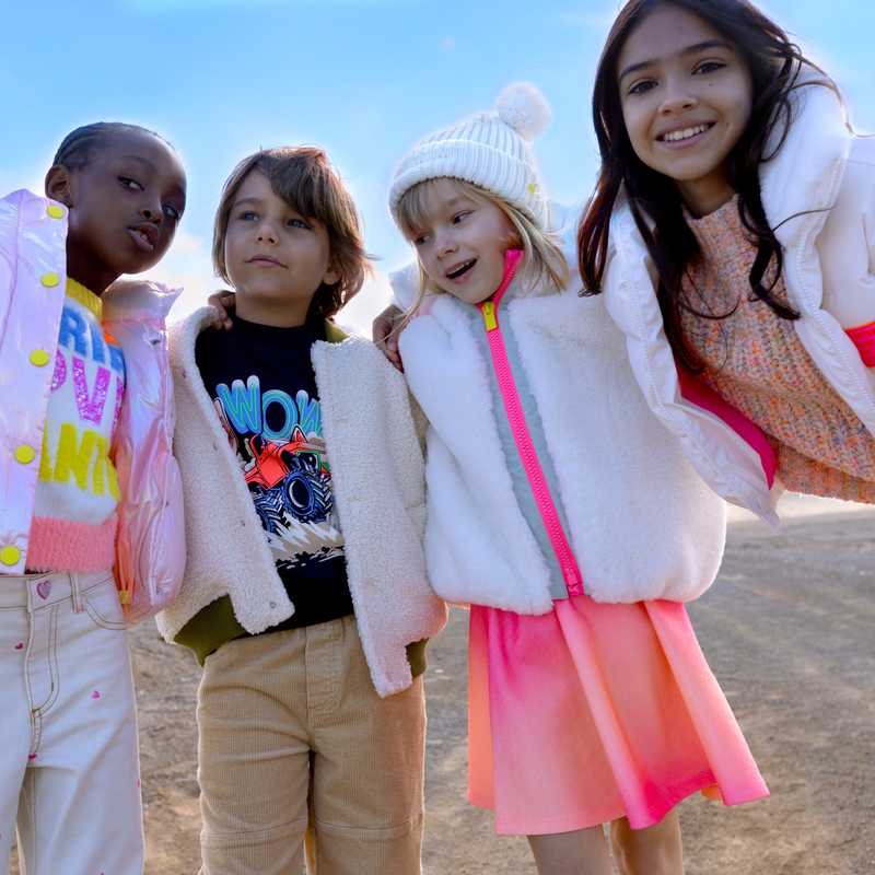 Billieblush girls winter fleece jacket — group lifestyle image outdoors