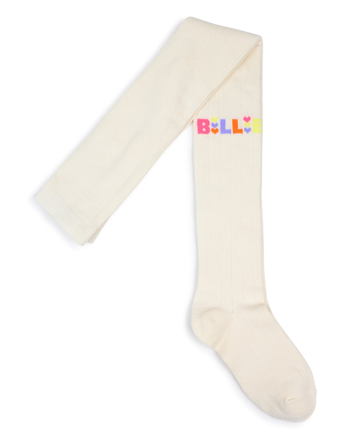 Billieblush girls cream cotton tights with colourful logo lettering