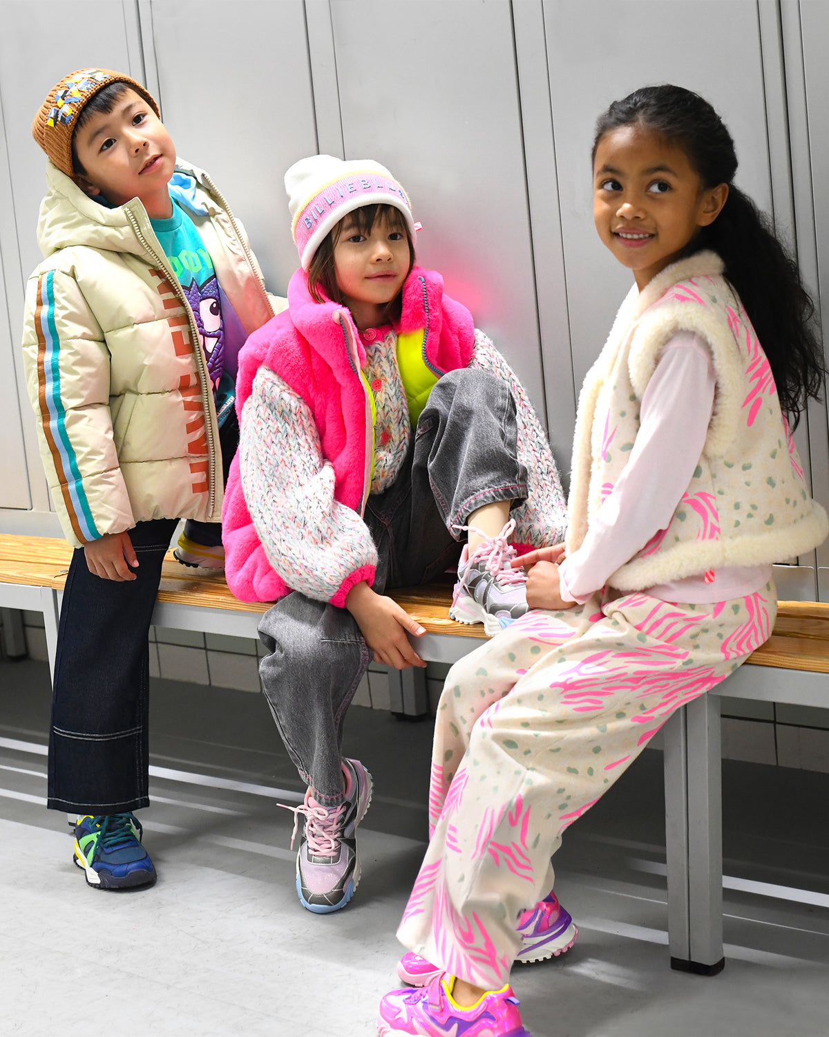 Billieblush girls trainers styled with colourful casual children's outfits