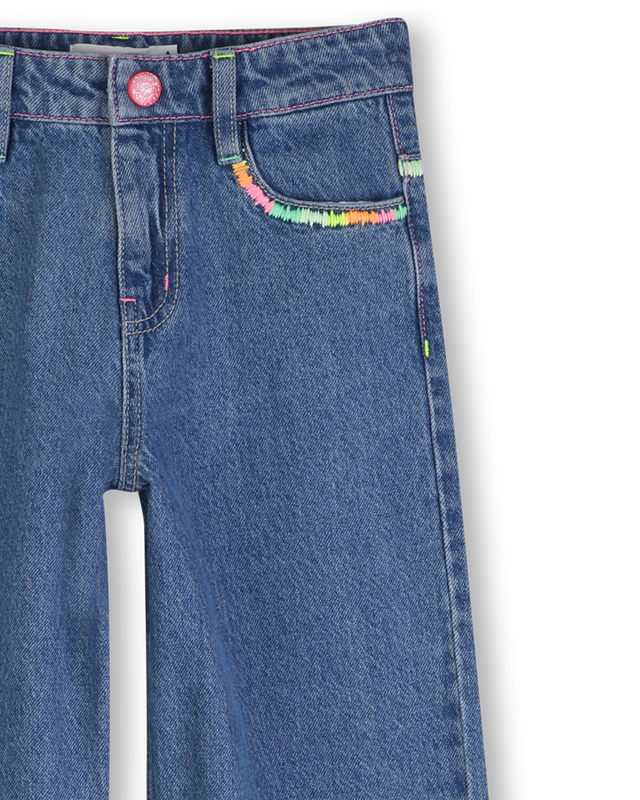 Billieblush girls denim jeans multicolour trim pocket detail