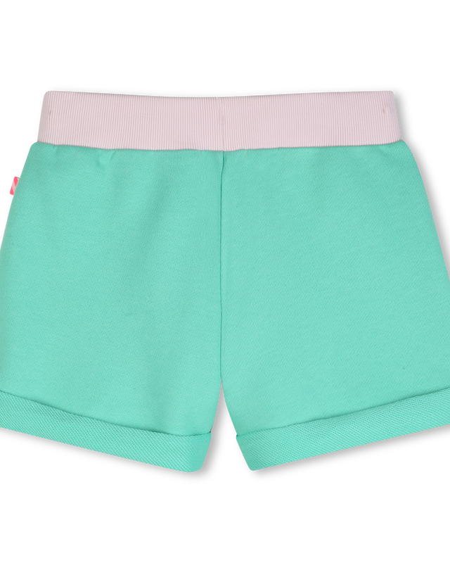 Billieblush girls green fleece shorts back view