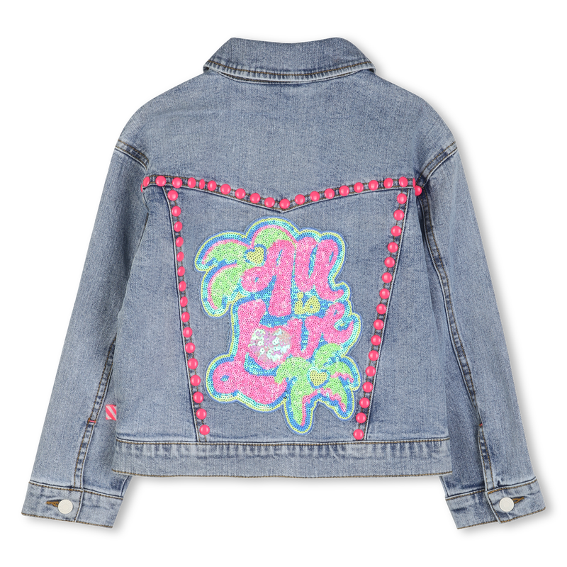 Billieblush girls sequin back light denim jacket