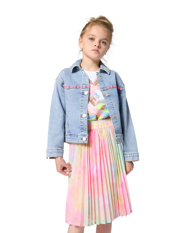 Billieblush girls denim jacket outfit styling