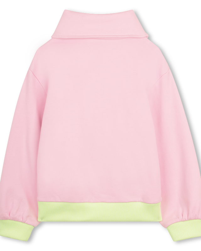 Billieblush girls pink zip up cardigan back view