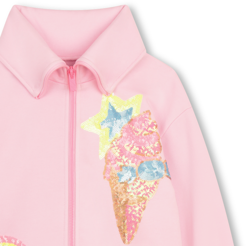 Billieblush girls cardigan sequin ice cream star rainbow detail close up