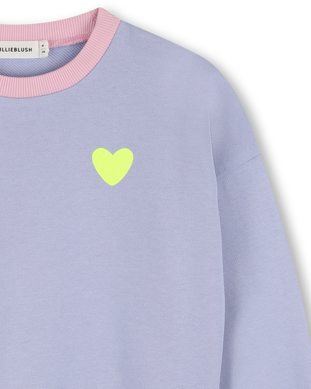 Billieblush girls fleece sweatshirt heart detail front