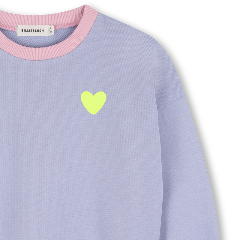 Billieblush girls fleece sweatshirt heart detail front