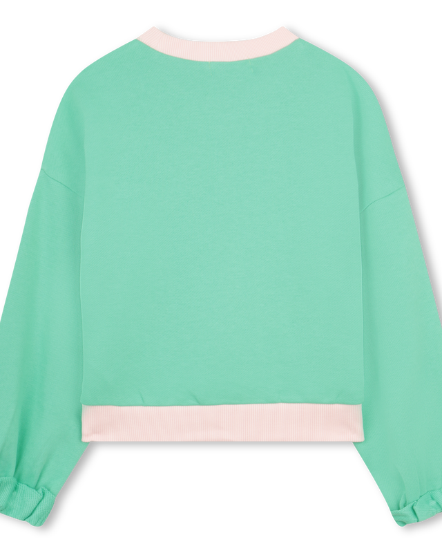 Billieblush girls green sweatshirt back view