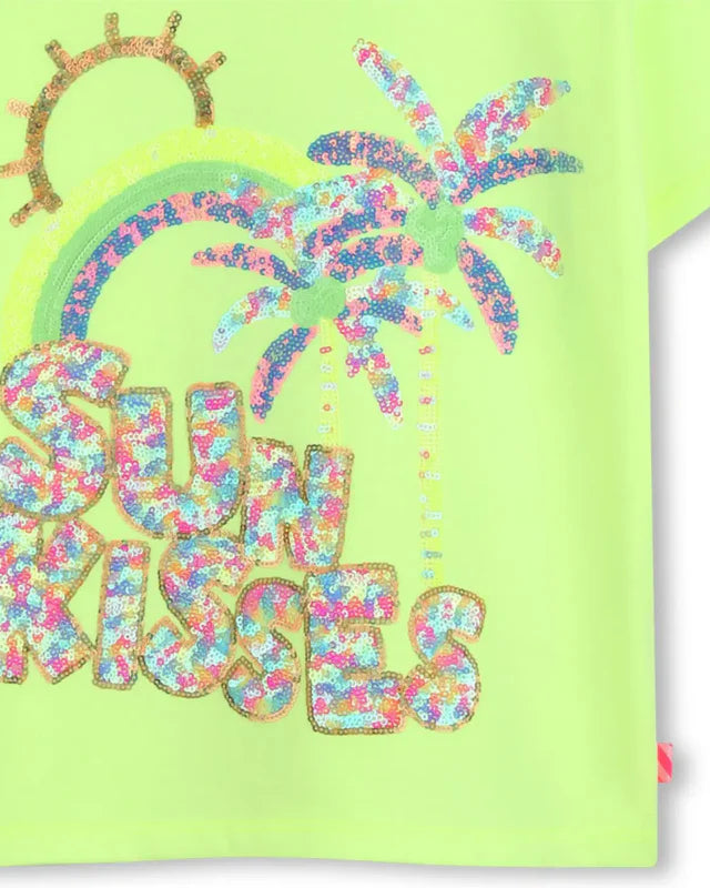 Billieblush girls sun kisses glitter design t-shirt detail