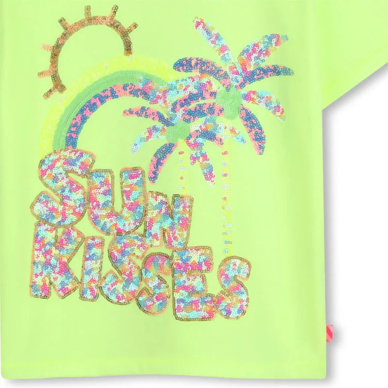 Billieblush girls sun kisses glitter design t-shirt detail
