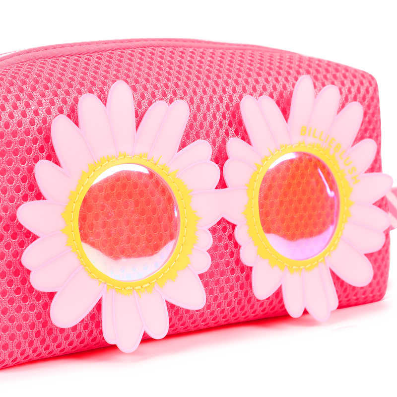 Billieblush pink bag flower sunglasses close up detail