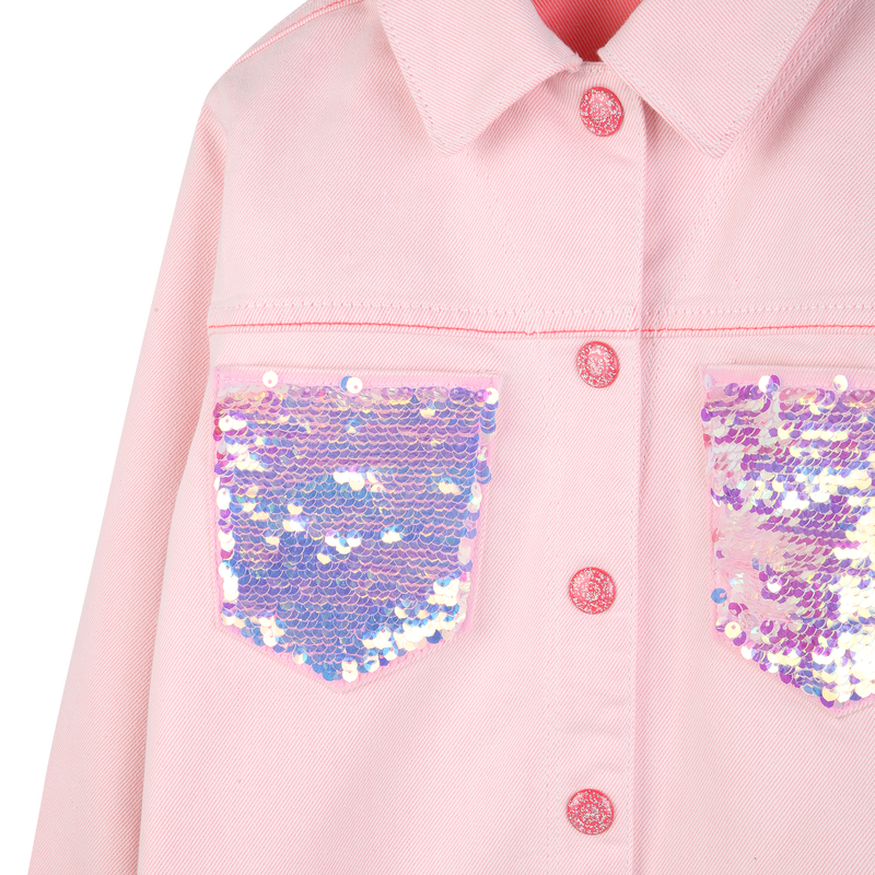 Billieblush girls pink jacket button front detail