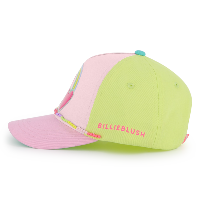 Billieblush girls cap side view logo detail pink green hat