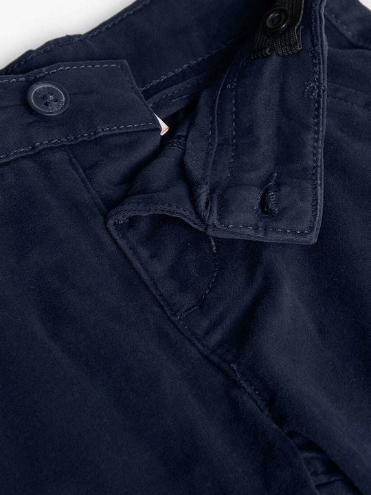 Close-up of Boboli boys stretch chino trousers waistband and fastening