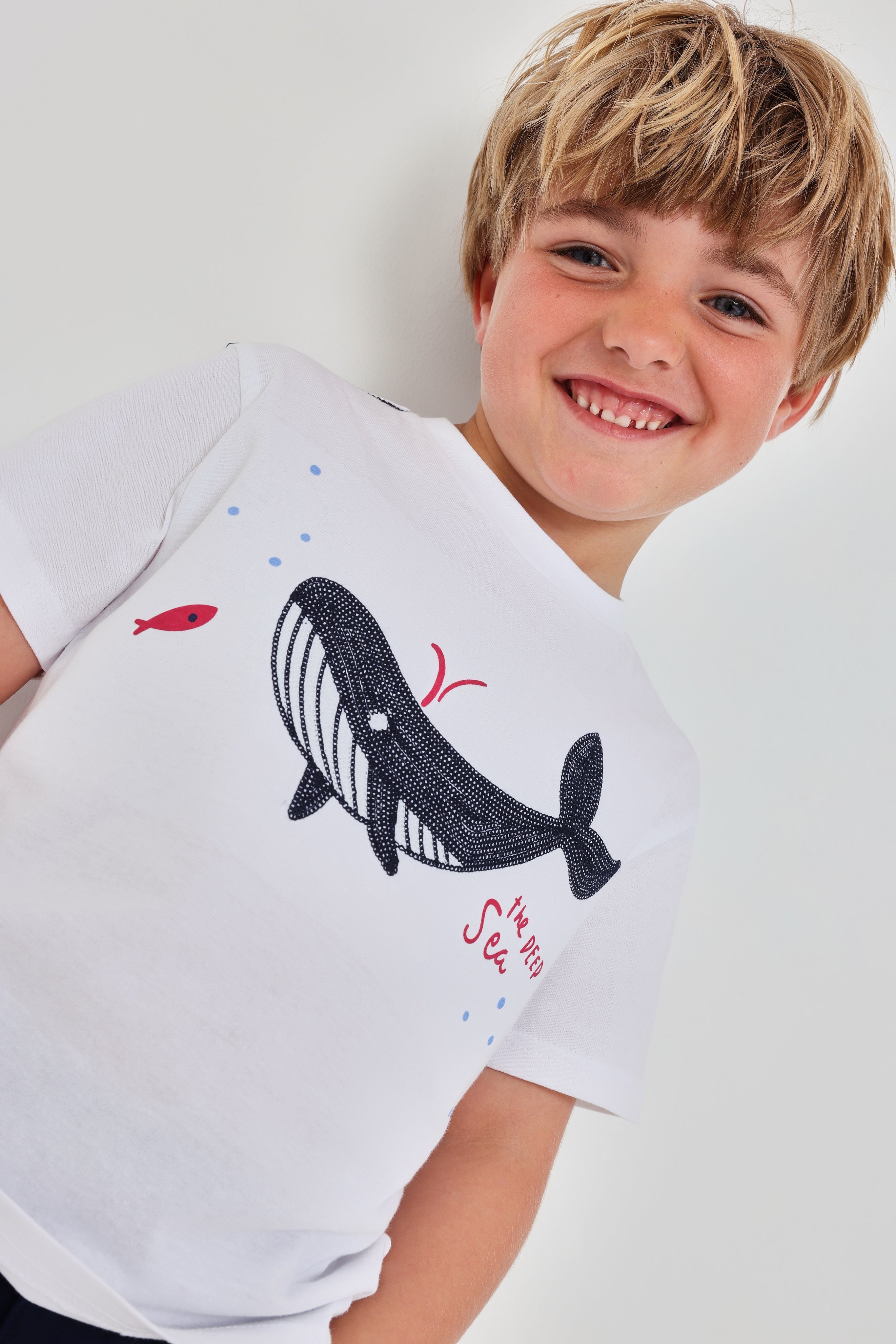 boys whale print t-shirt white kids summer outfit