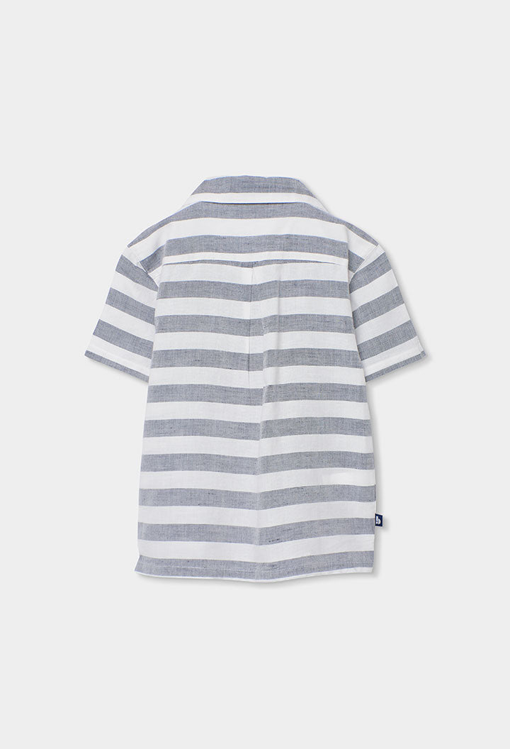 Boboli boys striped linen shirt back view