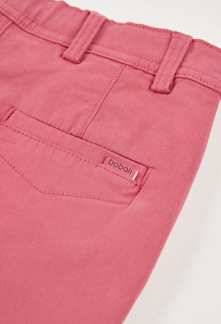 Boboli boys cotton shorts waistband detail pink