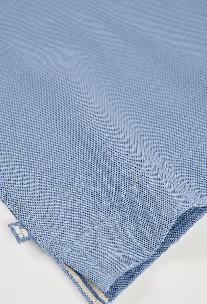 Boboli boys cotton pique polo shirt texture detail blue