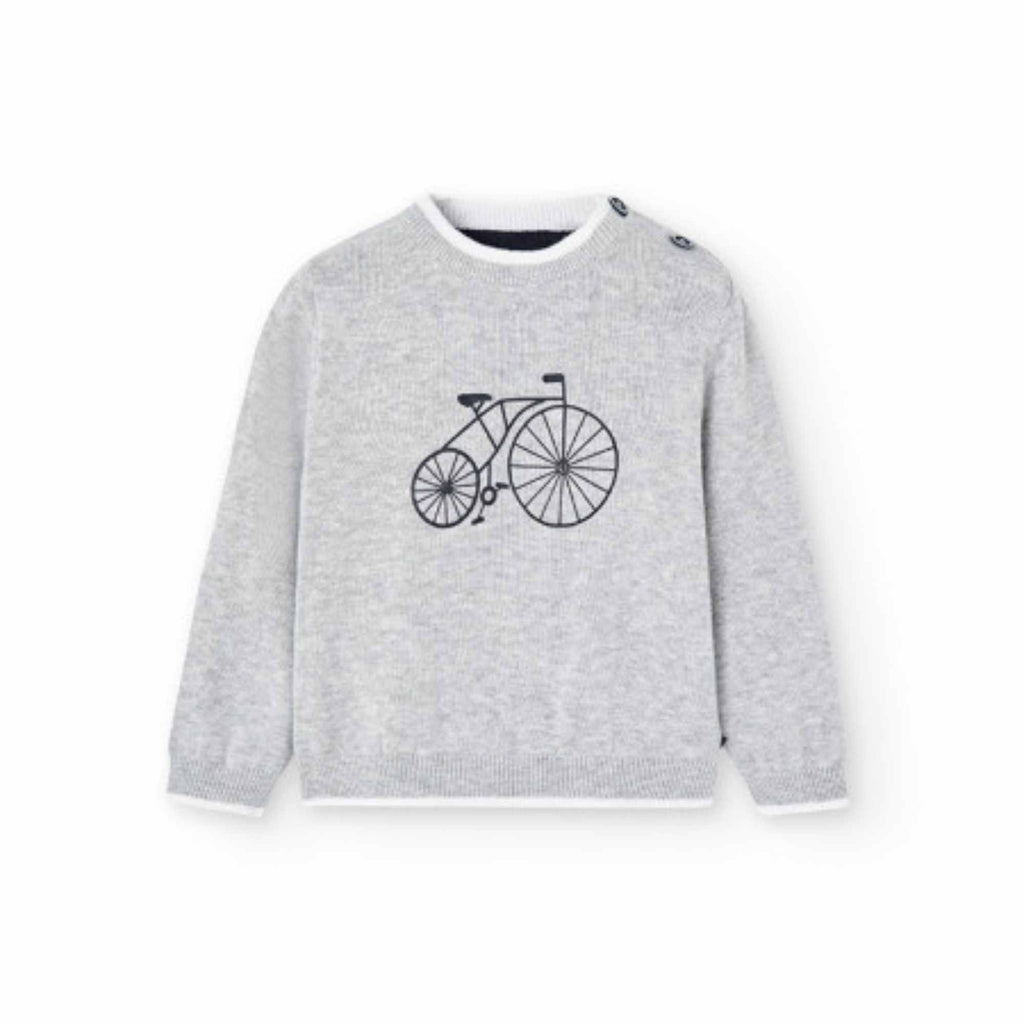 Boboli Boys Grey Bicycle Knit Jumper