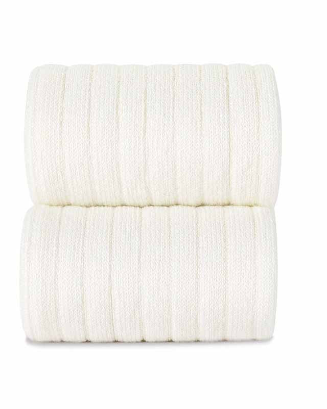 Cream ribbed cotton tights for girls by Condor
