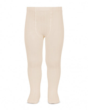 Condor girls ribbed cotton tights in linen