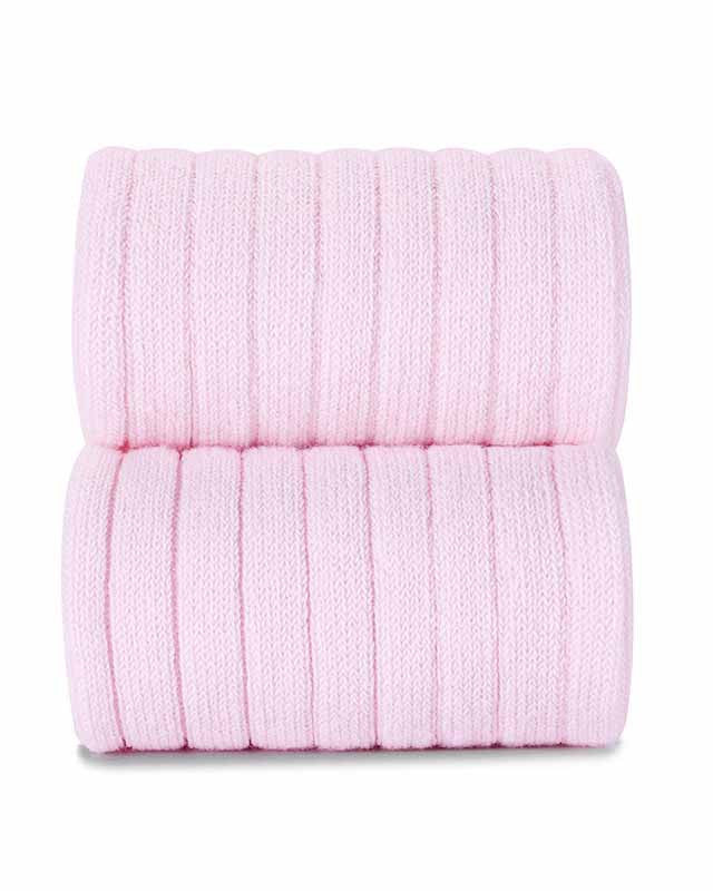 Condor pink ribbed cotton tights for baby girls