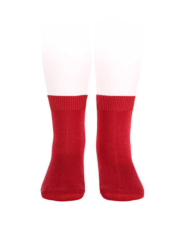 Condor red cotton ankle socks for boys and girls