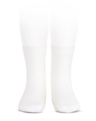 Condor plain stitch short white ankle socks for children and babies