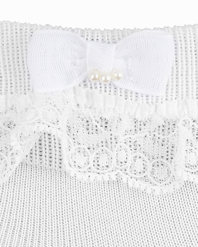 Condor white lace socks with bow detail for girls