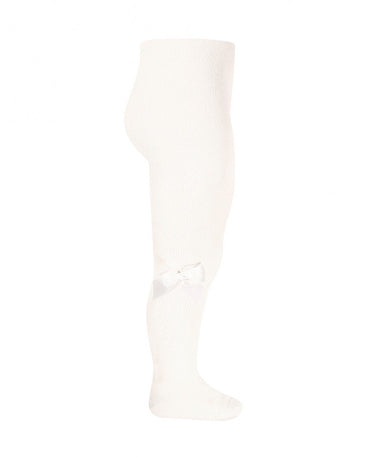 Condor cream bow tights for baby girls and toddlers