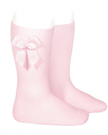 Condor girls pink bow knee socks for dresses and outfits