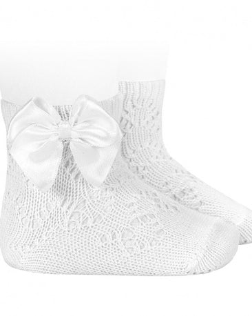 Condor girls white bow ankle socks for occasion outfits