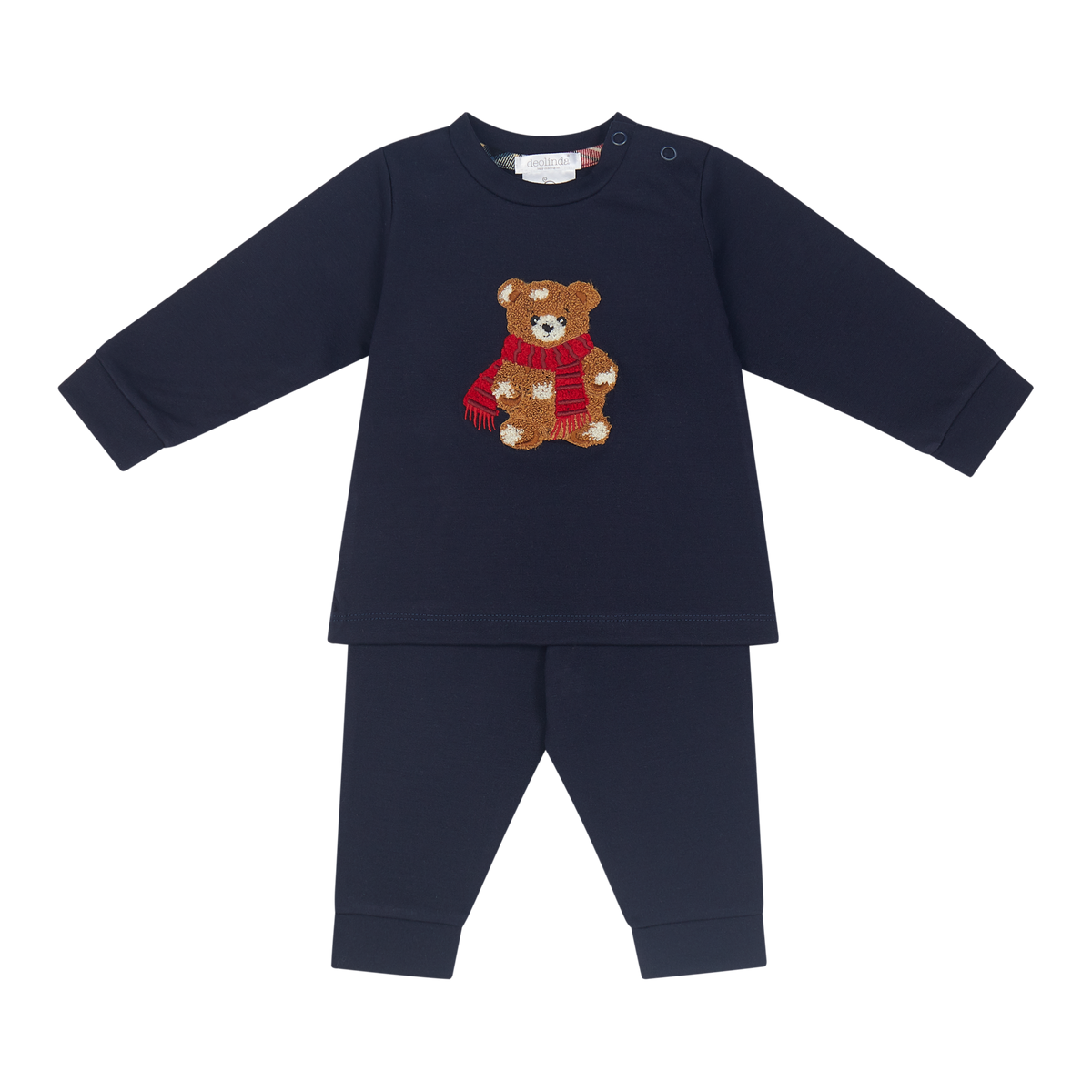 Deolinda baby girls navy teddy bear Christmas tracksuit set with matching joggers