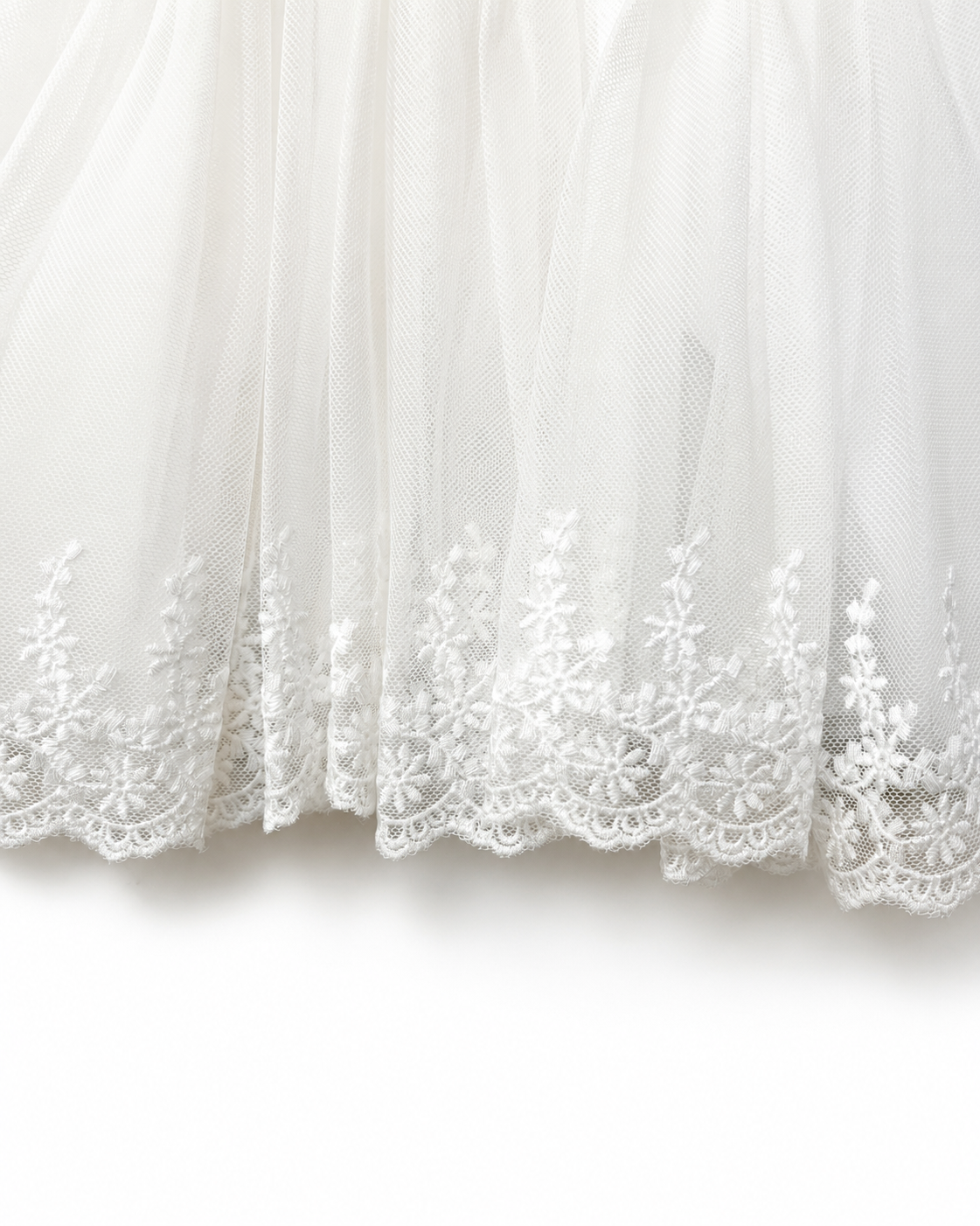 iDO Mini ivory lace and tulle christening dress for baby girls