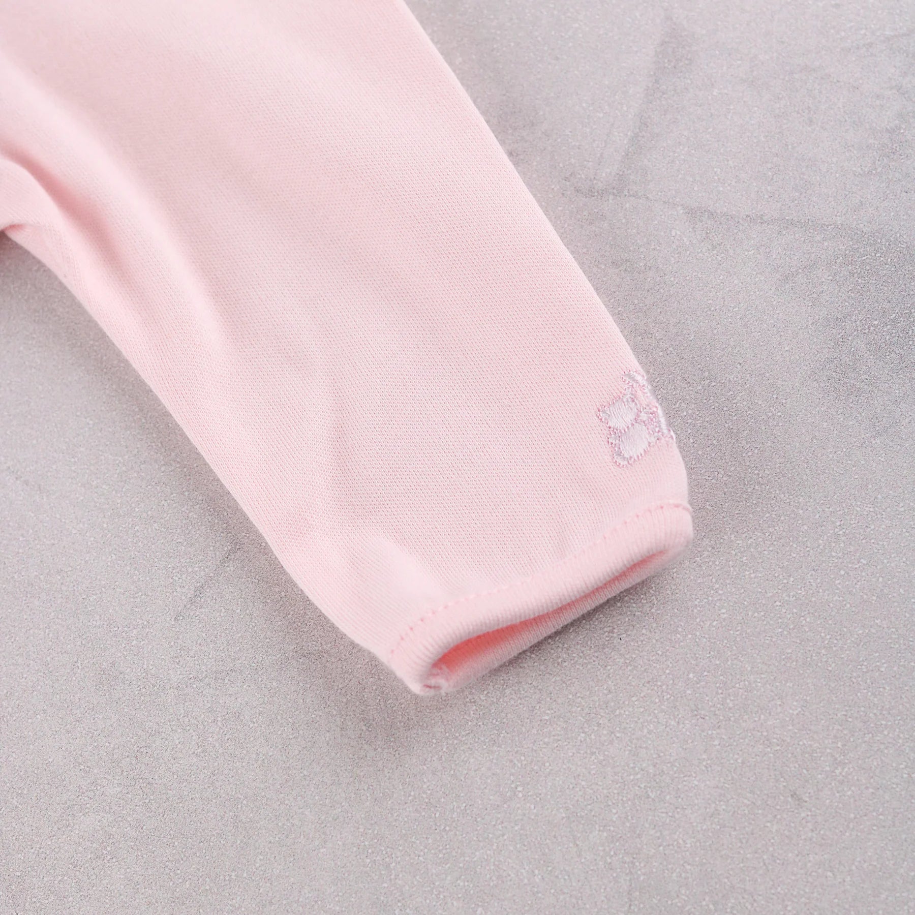 Emile et Rose Matilda baby girls pink romper sleeve cuff detail
