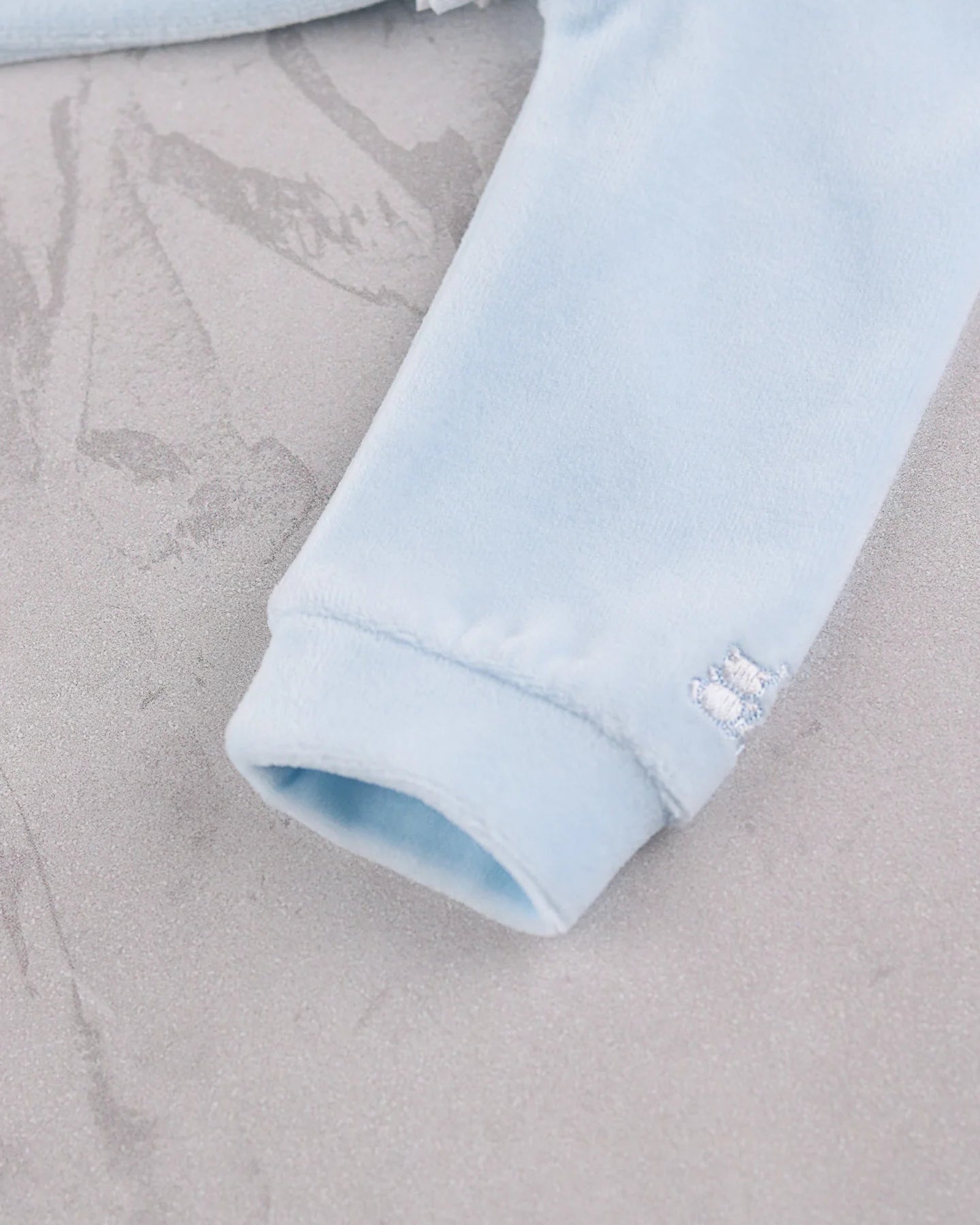 Close-up of Emile et Rose Mason baby boys elasticated sleeve cuff