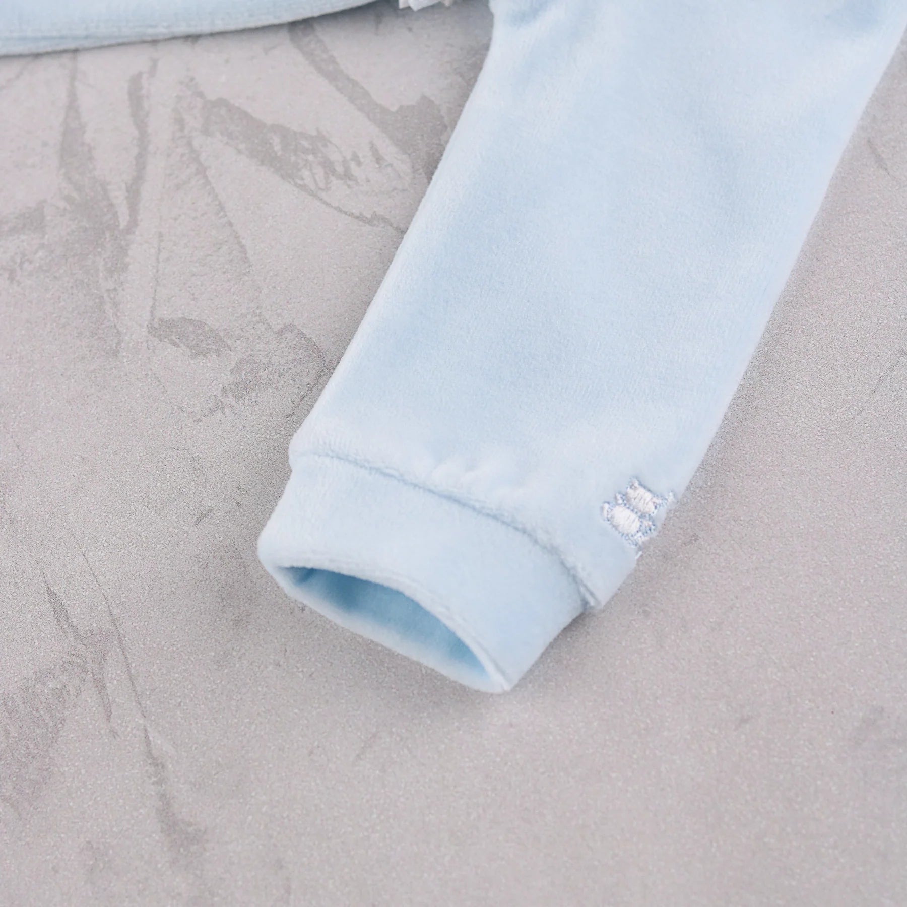 Close-up of Emile et Rose Mason baby boys elasticated sleeve cuff
