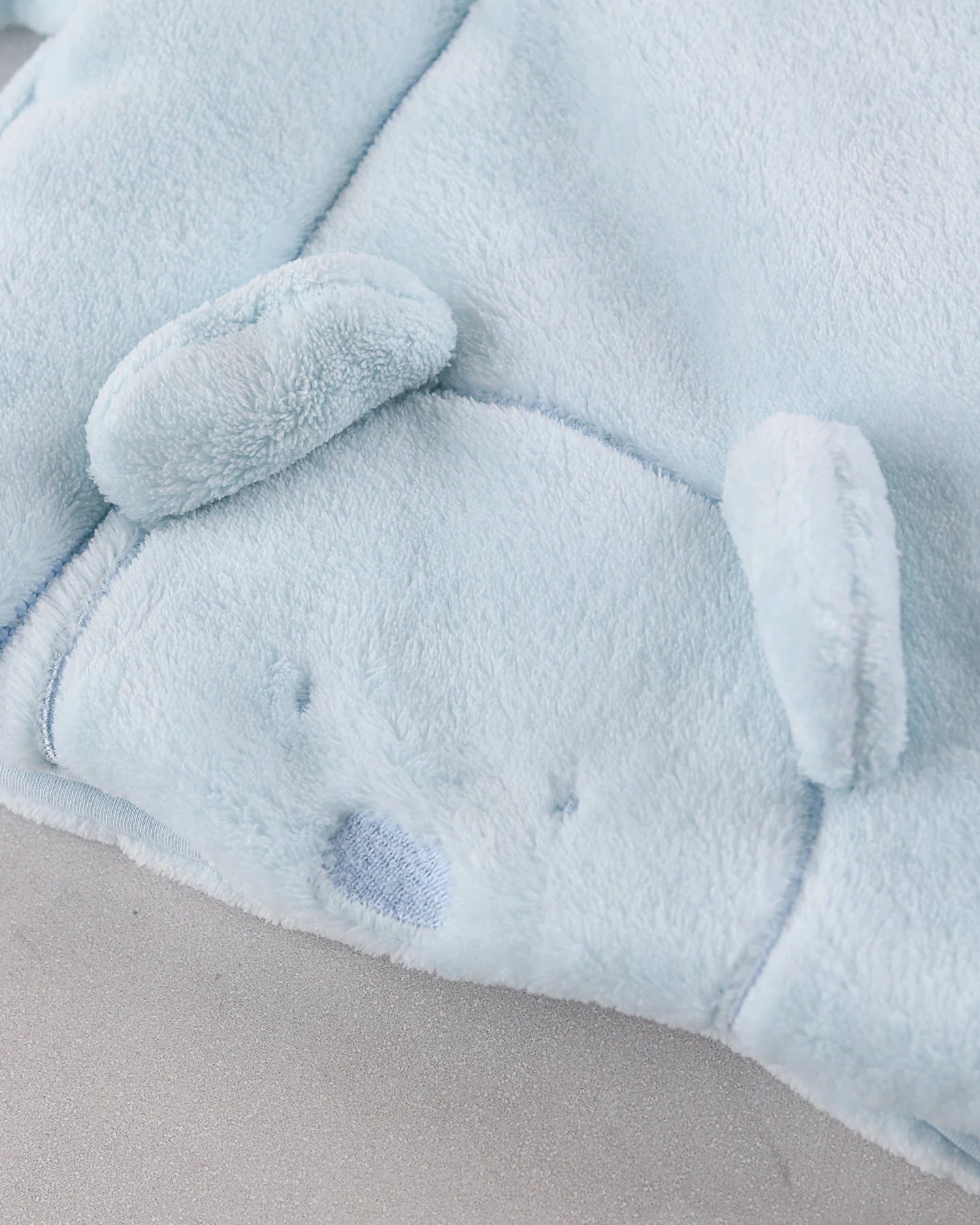 Back view of the Emile et Rose Axel pale blue boys baby fleece jacket