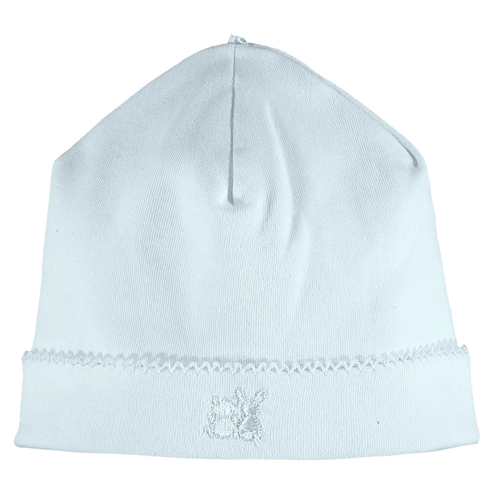 Emile et Rose Fisher matching baby boys blue hat with bear detail