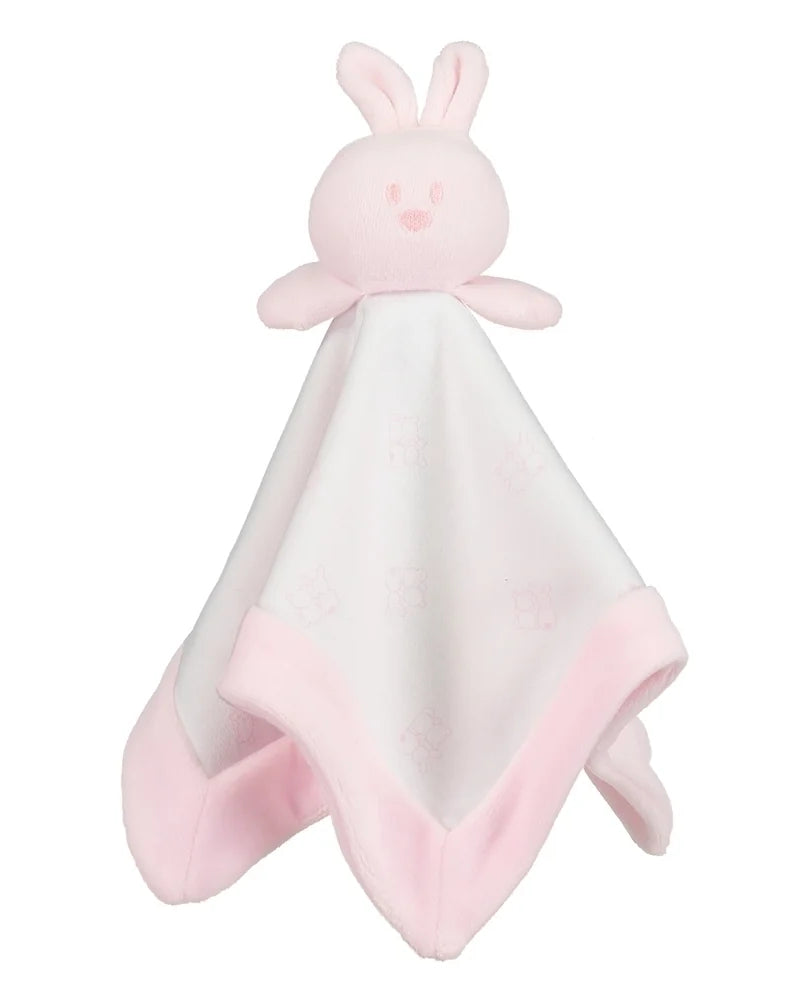 Emile et Rose Gemin bunny baby girls comforter gift idea in soft pale pink velour