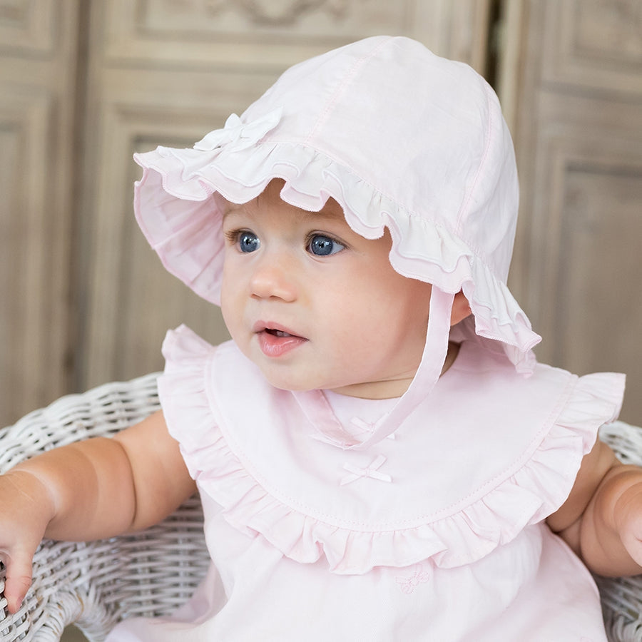Emile et Rose Gabby Girls Pink Frill Sunhat