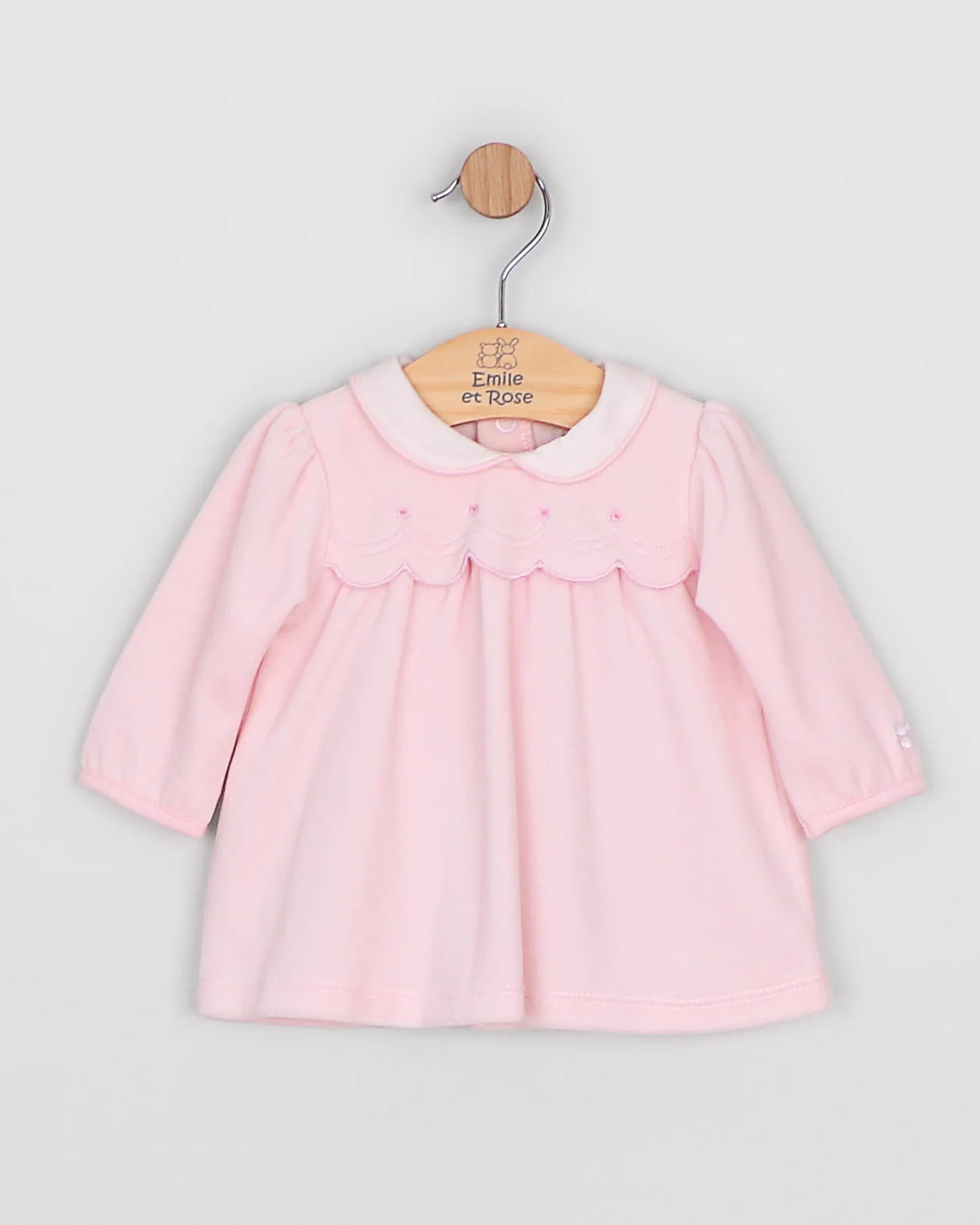 Emile et Rose Michelle pale pink baby girls velour outfit set
