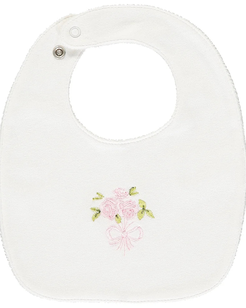 Emile et Rose Tilda newborn baby cotton embroidered bib gift set
