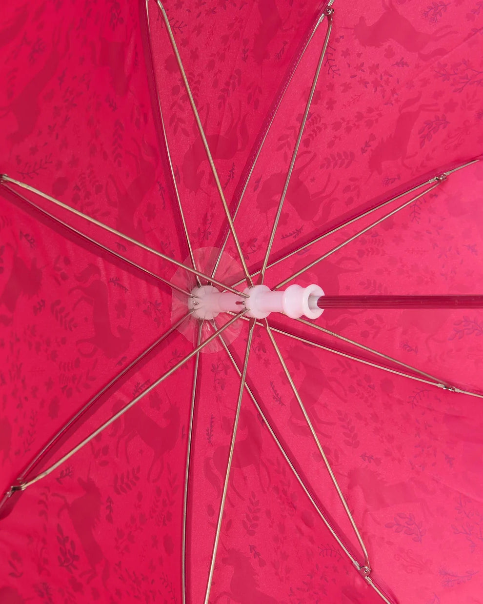 Hatley girls pink Unicorn Forest umbrella interior canopy detail