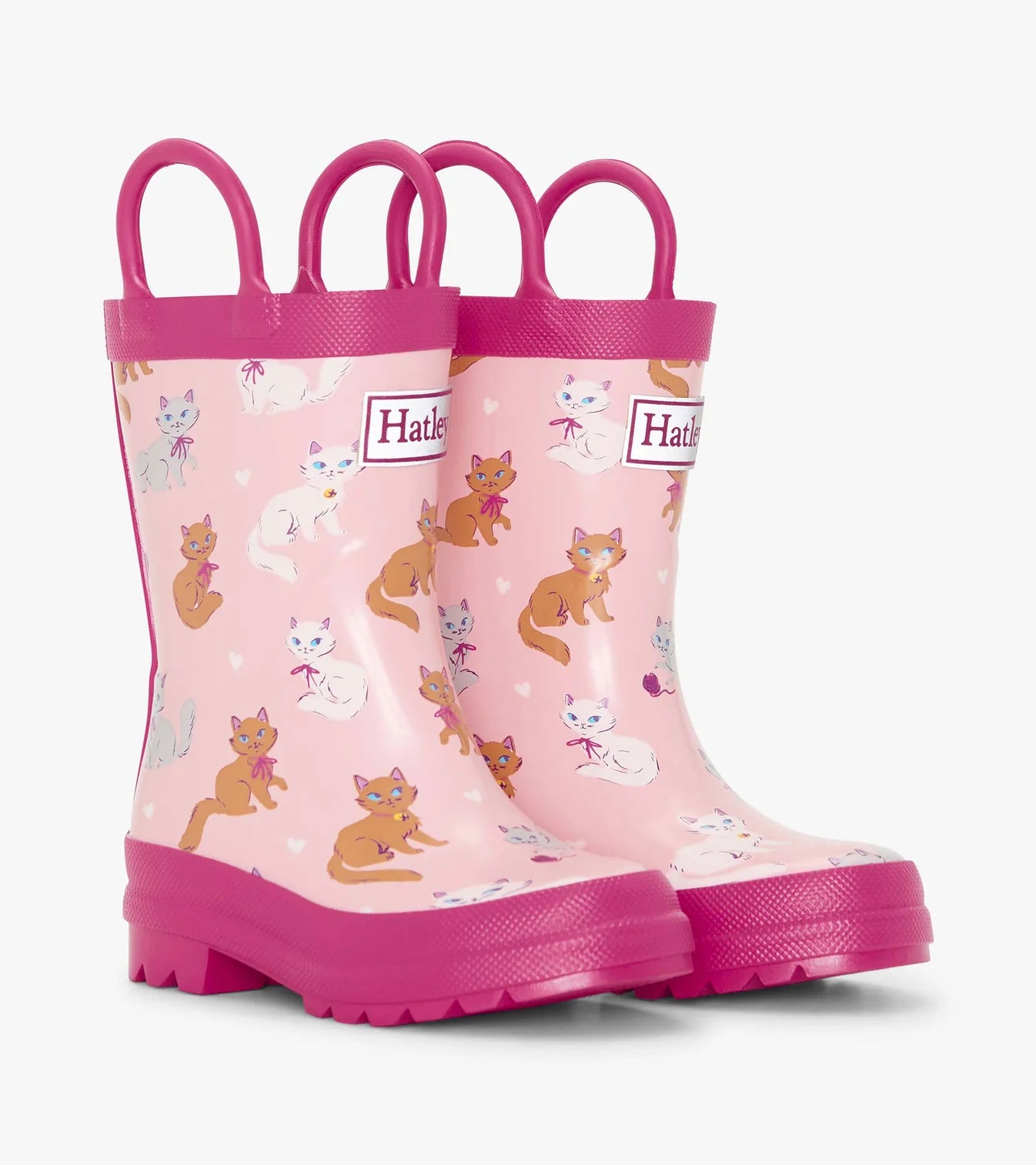 Hatley Toddler Girls Little Kitties pink print rain print wellies