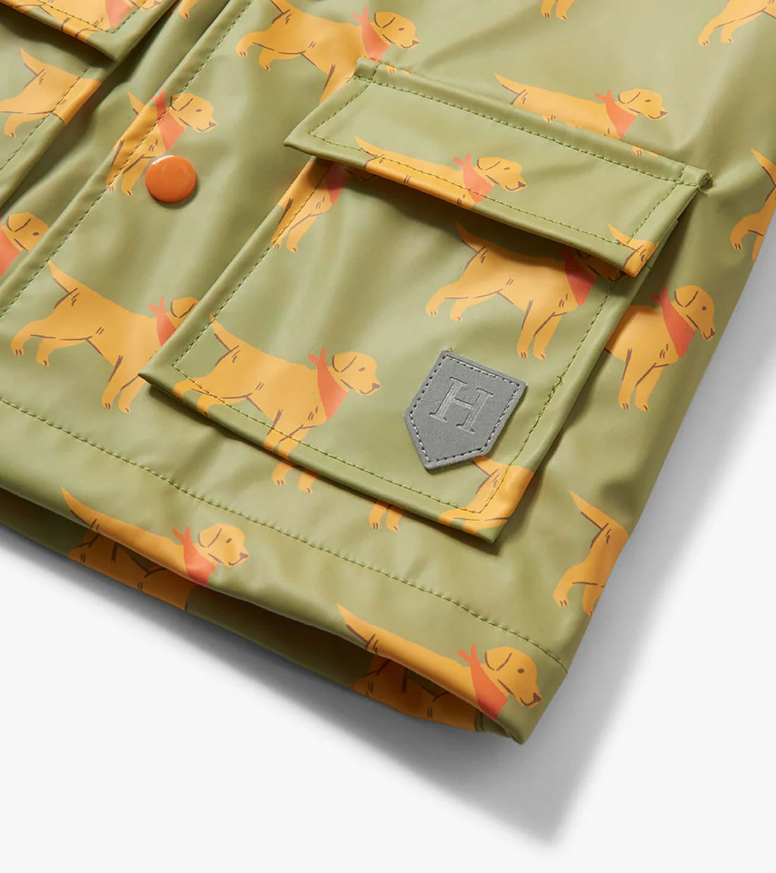 Hatley waterproof kids coat pocket detail with flap